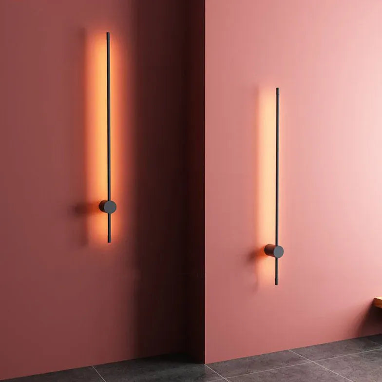 Vertical Linear Black Outdoor Wall Lights