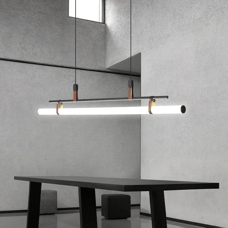 Tubular Metal LED Dining Room Pendant Light