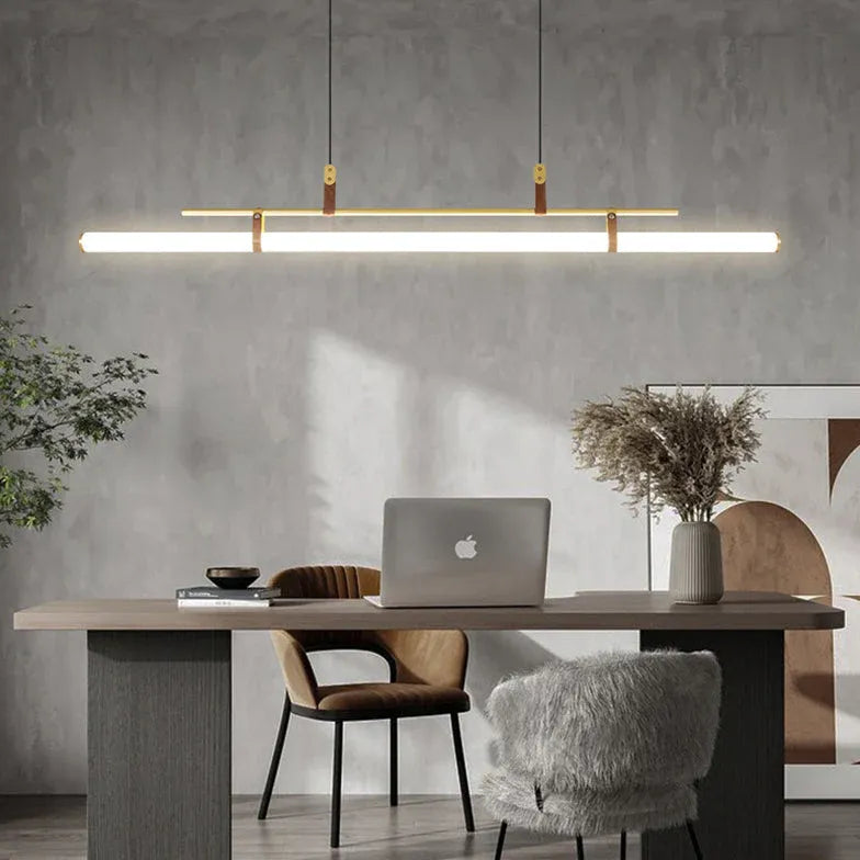 Tubular Metal LED Dining Room Pendant Light