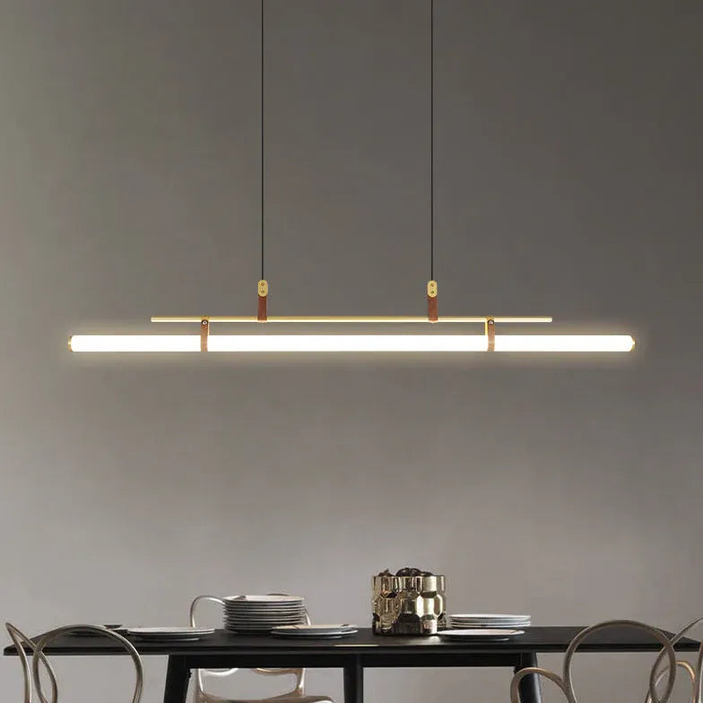 Tubular Metal LED Dining Room Pendant Light