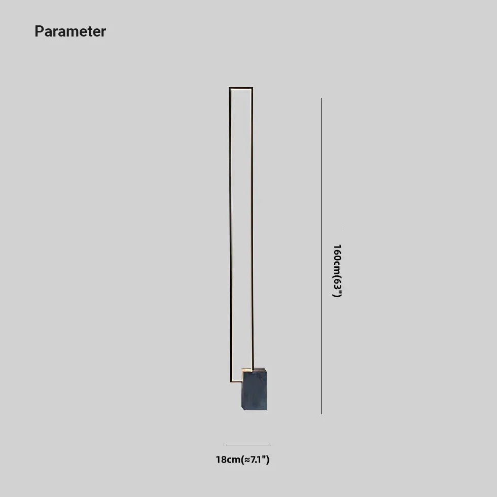 Rechteckige schwarze LED -Schlafzimmerstehlampe