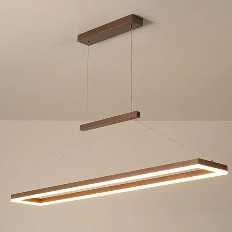 Rectangular Coffee Metal LED Pendant Light