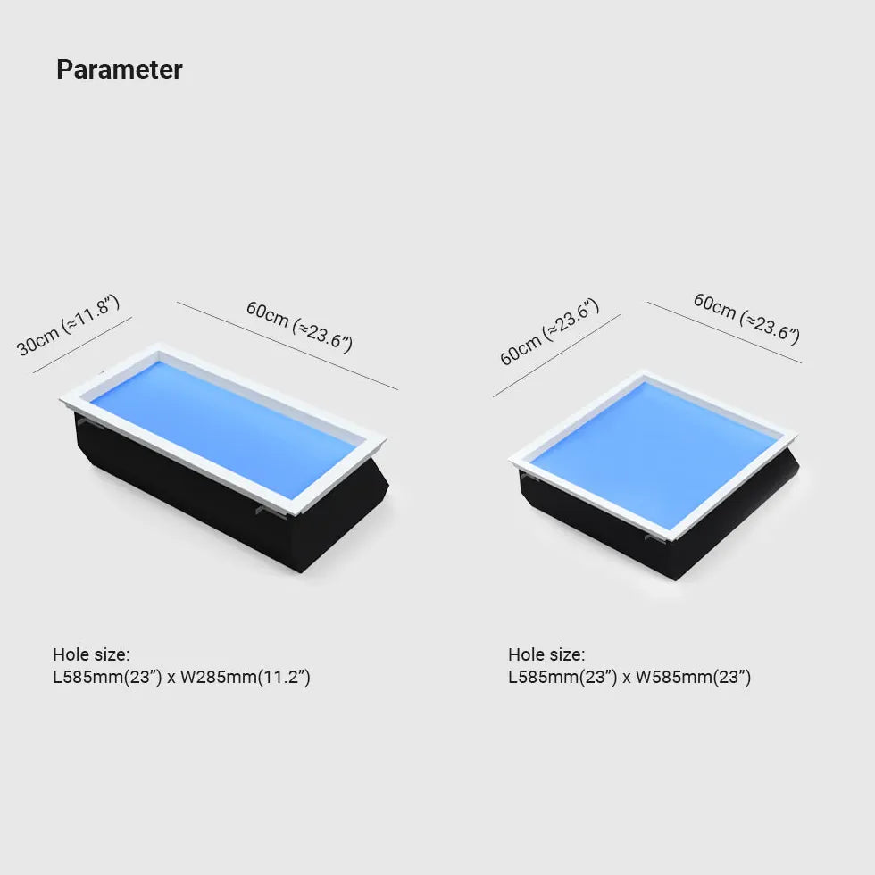 Rechteckige Deckenleuchte LED mit eingebautem minimalistischen Panel