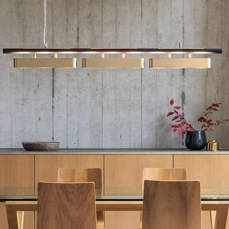 Linear Metal Dining Room LED Pendant Light