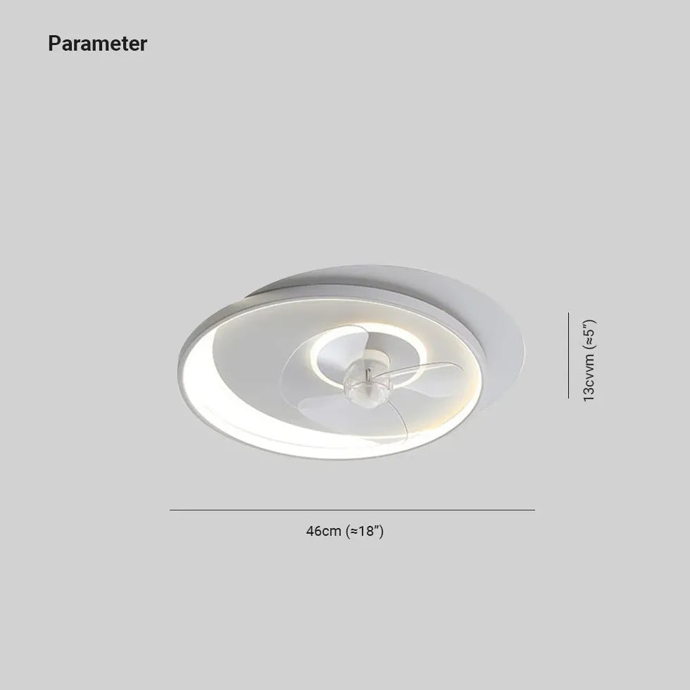 Weißer unregelmäßiger Deckenventilator mit Licht