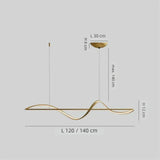 Moderne LED Pendelleuchte in Wellenform für Esszimmer