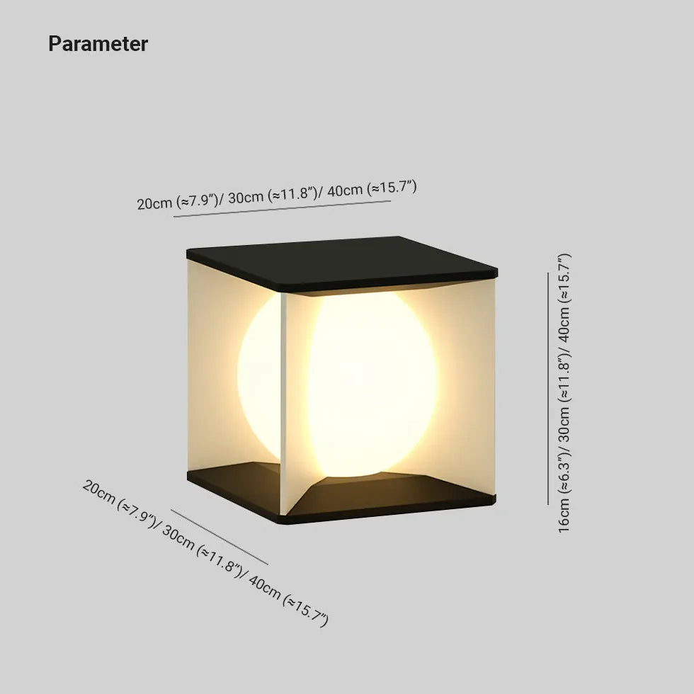 sgartenlampe kugel solar moderne würfelform für den außenbereich