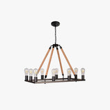 Square Multi-Bulb Rope Industrial Pendant Light