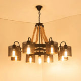 Disc-Shaped Black Rope Industrial Pendant Light