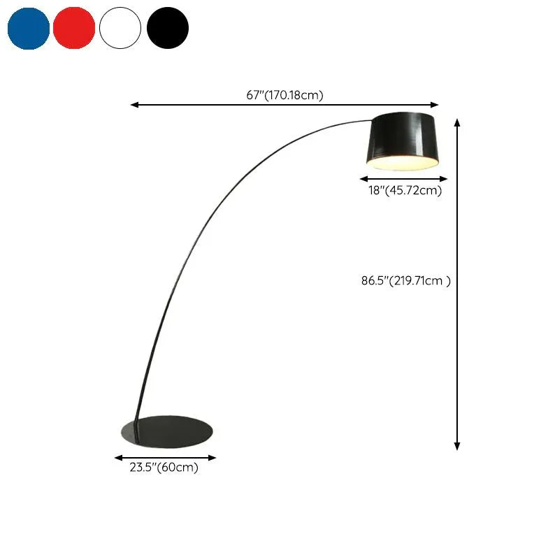 Große zylindrische moderne gewölbte Stehlampe