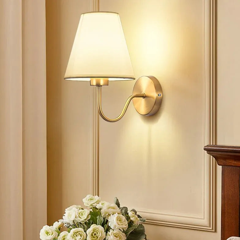 Fabric Lampshade Modern Gold Wall Lights