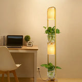 Cylindrical Plant Stand Modern Floor Lamp