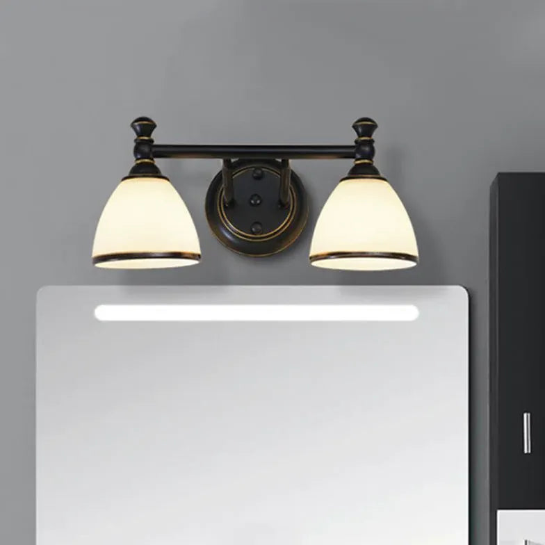 Dual-Arm-Schwarz-Weiß-minimalistische Rundwandlampe