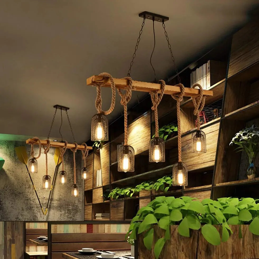 Esstisch Kronleuchter im amerikanischen Retro-Stil aus Holz - Clowas.de