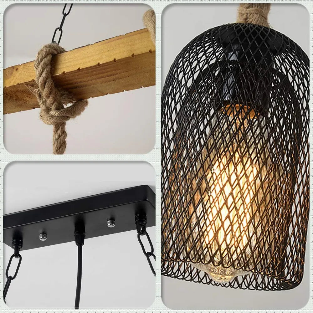 Esstisch Kronleuchter im amerikanischen Retro-Stil aus Holz - Clowas.de
