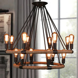 Esszimmer Hängeleuchten in Schwarz mit Vintage-Seil Design - Clowas.de