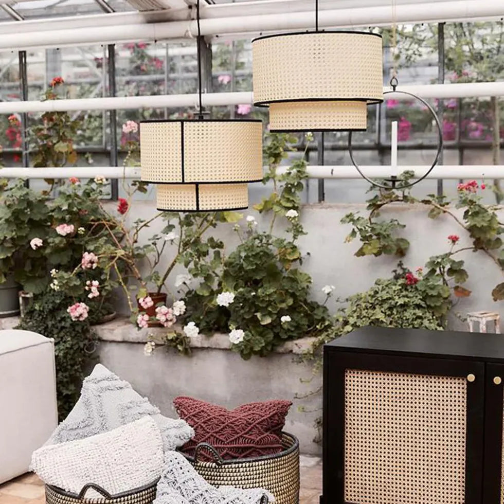 Esszimmer Pendelleuchte LED im einfachen Rattandesign - Clowas.de