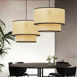 Esszimmer Pendelleuchte LED im einfachen Rattandesign - Clowas.de