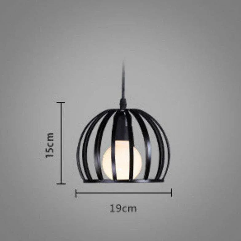 Black Iron Woven Sphere Pendant Light