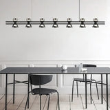 Multi-Light Linear Glass Dining Room Pendant Light