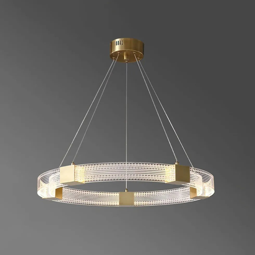 Acrylic Ring Gold LED Pendant Light