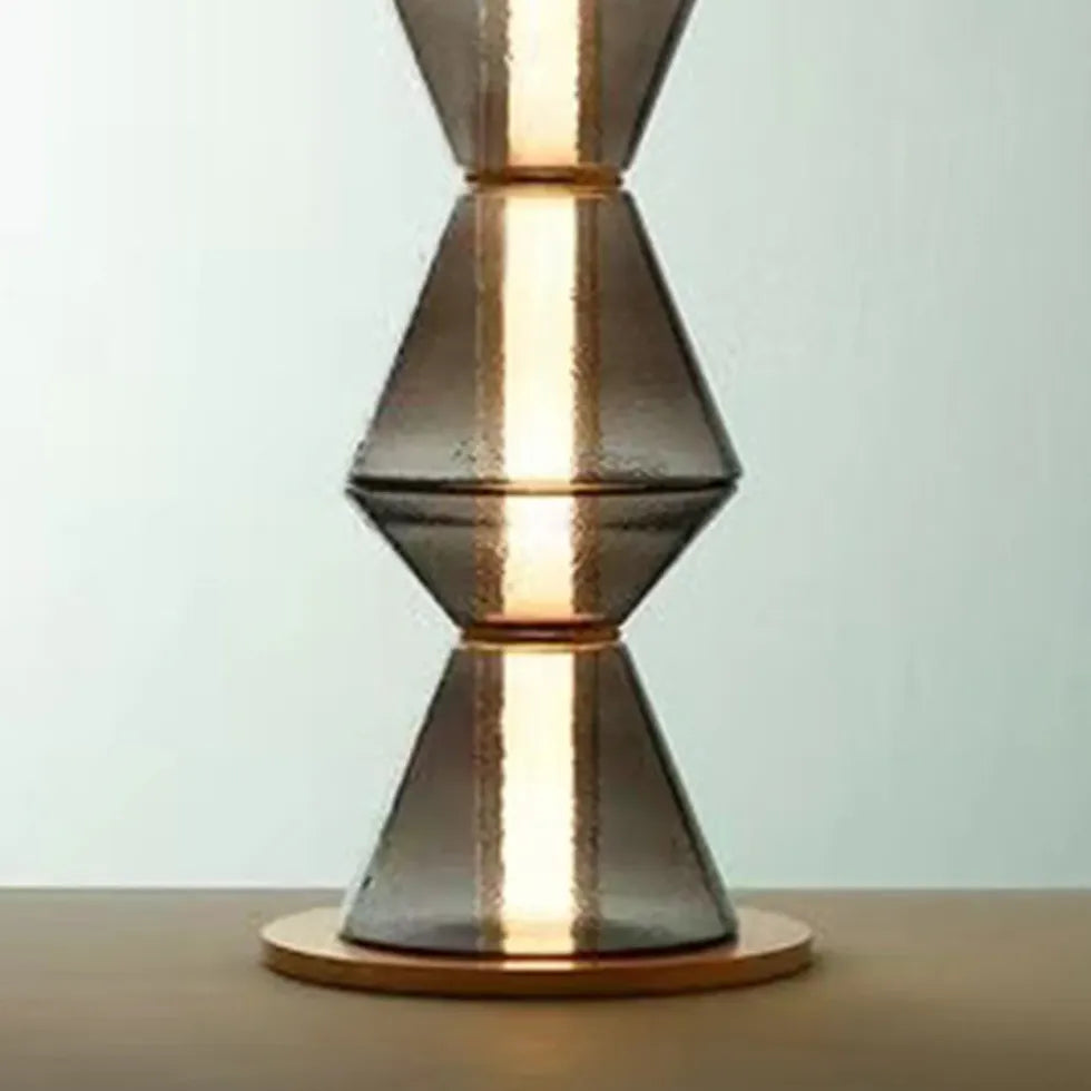 Black Geometric Stacked Floor Lamp