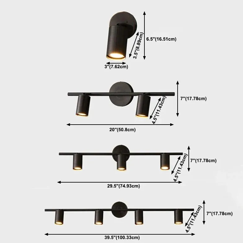 Multi Arm Cylinder Bathroom Mirror Spotlight