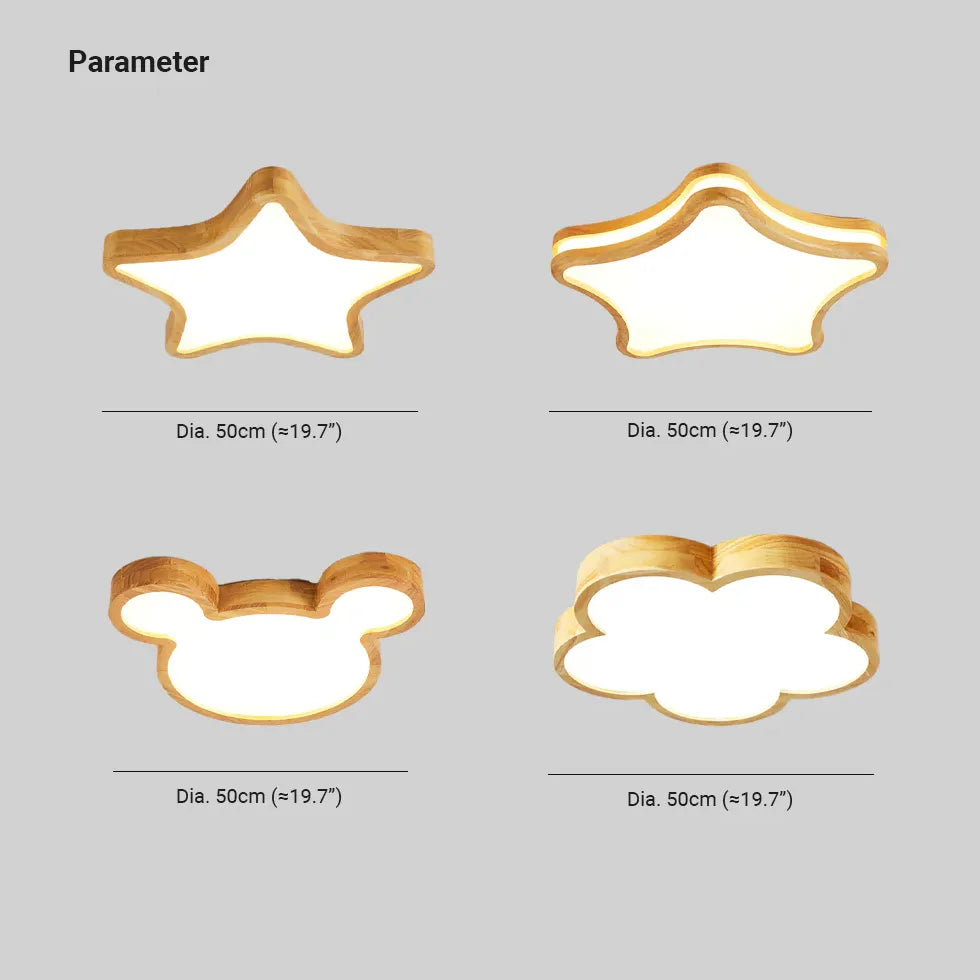 Deckenleuchte Sterne im kreativen einfachen Holzdesign