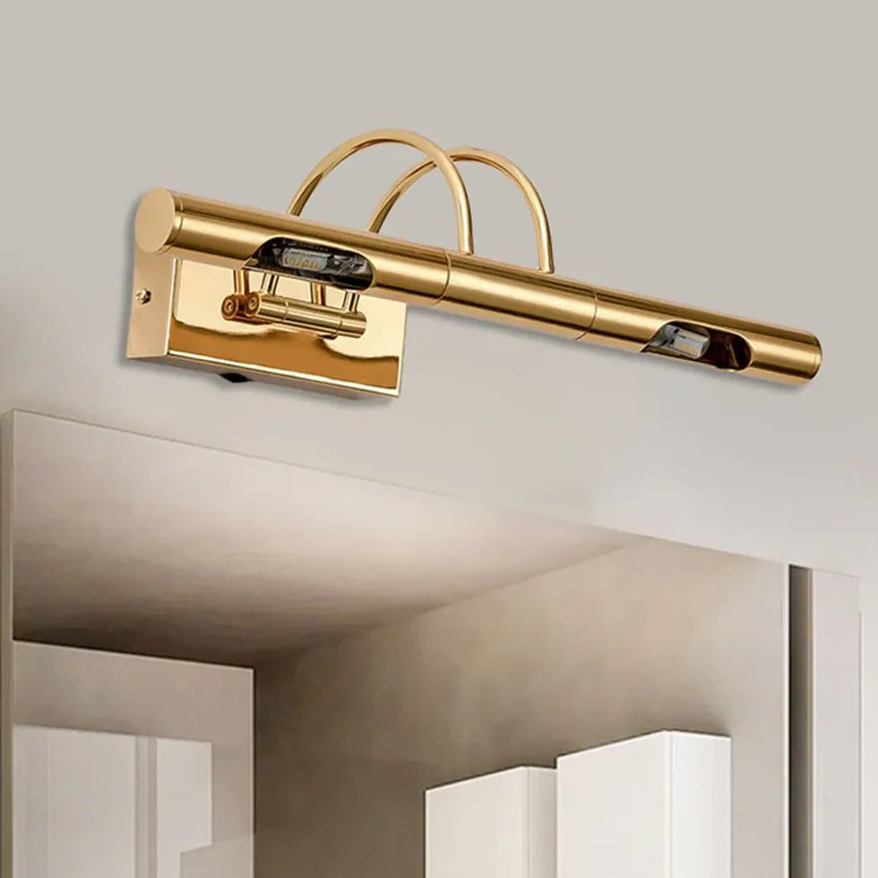 Wandleuchte LED Badezimmer in goldener schlichter Form