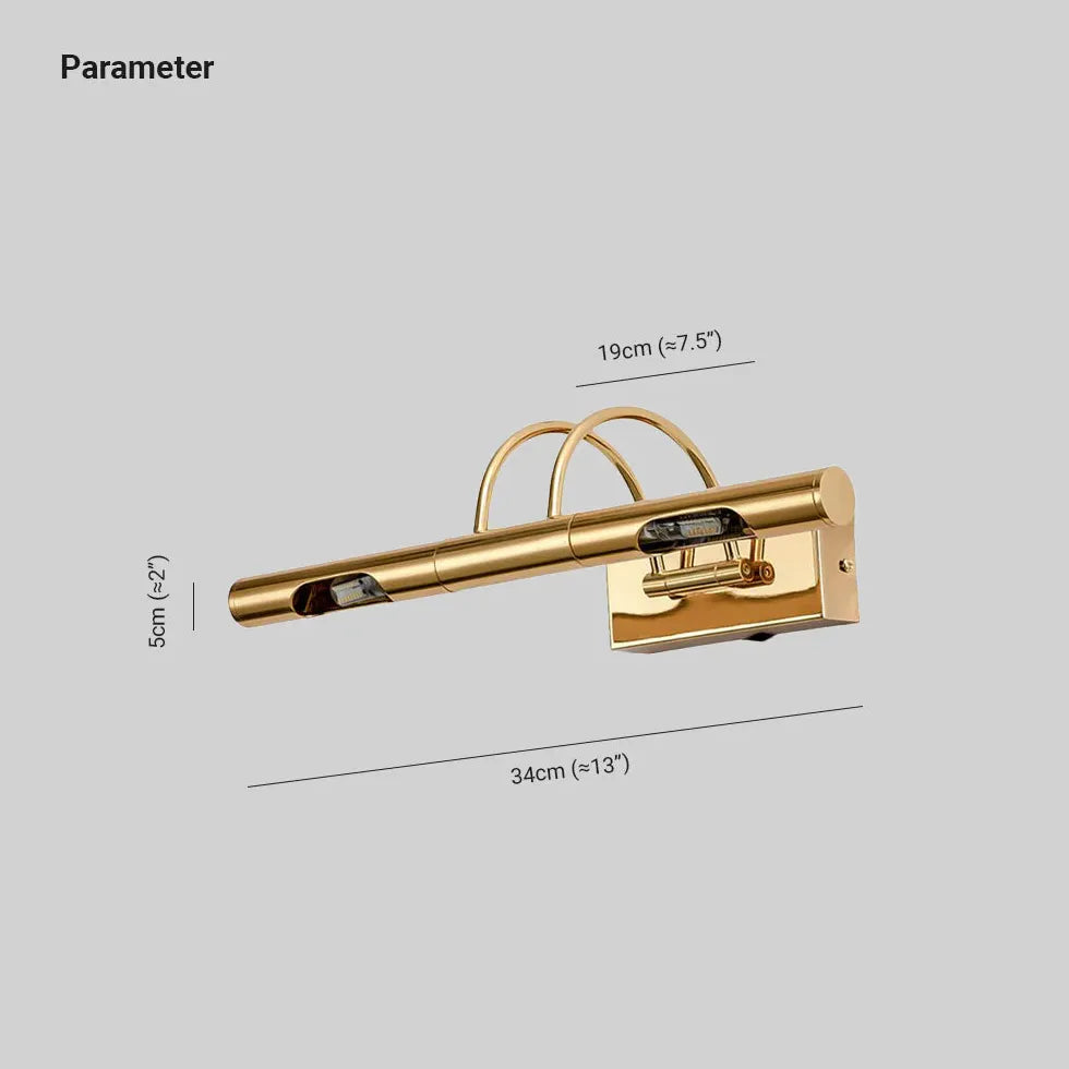 Wandleuchte LED Badezimmer in goldener schlichter Form