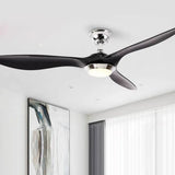 Minimalistischer schwarzer Deckenventilator mit Licht