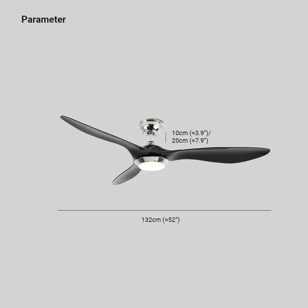 Minimalistischer schwarzer Deckenventilator mit Licht