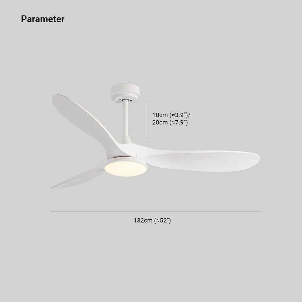 Drei-Blatt-stromlinienförmige minimalistische Deckenventilator mit Licht