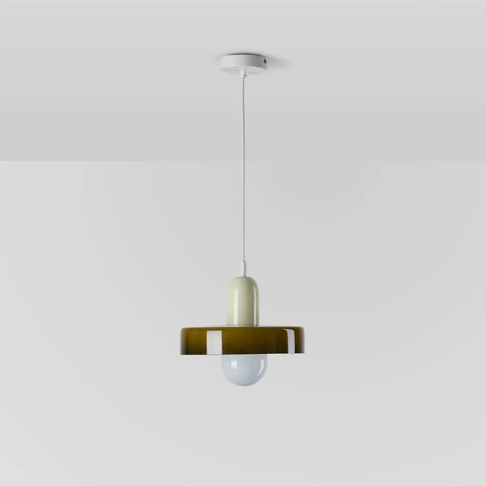 Gelbe Pendelleuchte im skandinavischen minimalistischen Glasdesign - Clowas.de