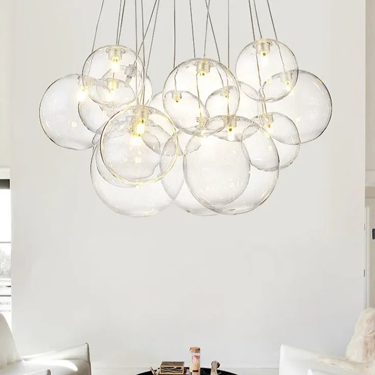 Glas Pendelleuchte mehrflammig modern schlicht nordisch Design - Clowas.de