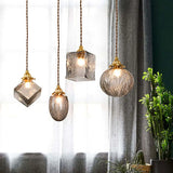 Gold Geometric Glass Bedroom Pendant Light