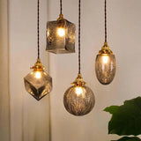 Gold Geometric Glass Bedroom Pendant Light