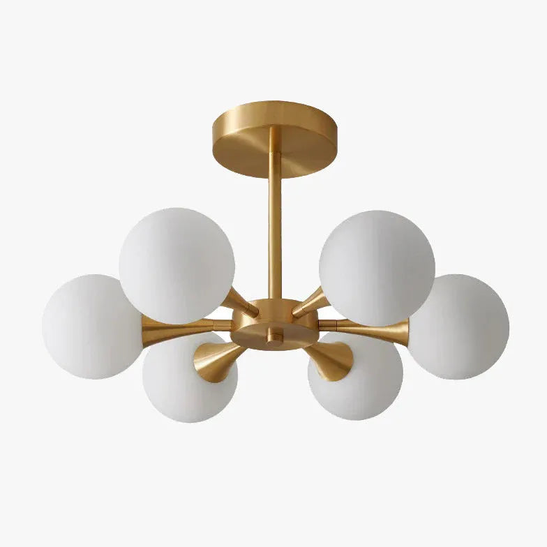 Gold Hängelampe mit Glas Kugeln Bauhaus Stil - Clowas.de