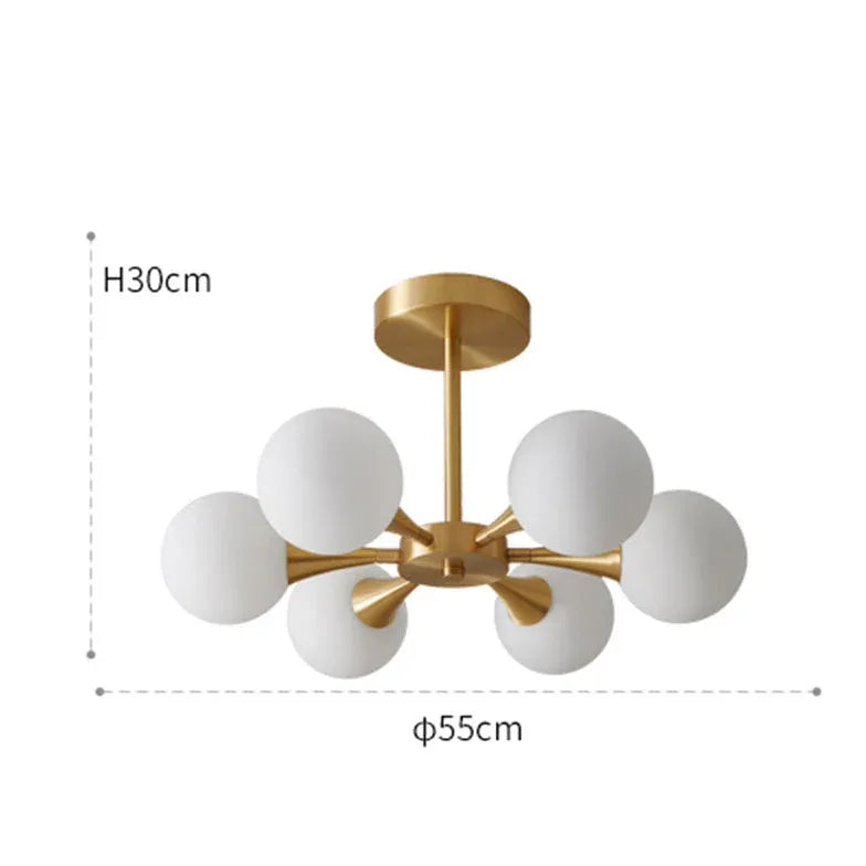 Gold Hängelampe mit Glas Kugeln Bauhaus Stil - Clowas.de