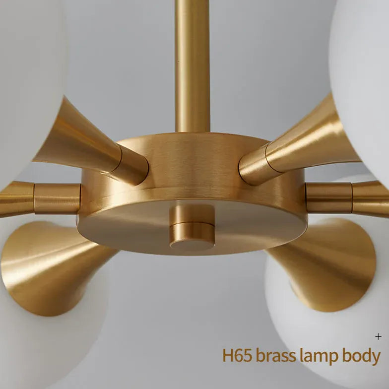 Gold Hängelampe mit Glas Kugeln Bauhaus Stil - Clowas.de