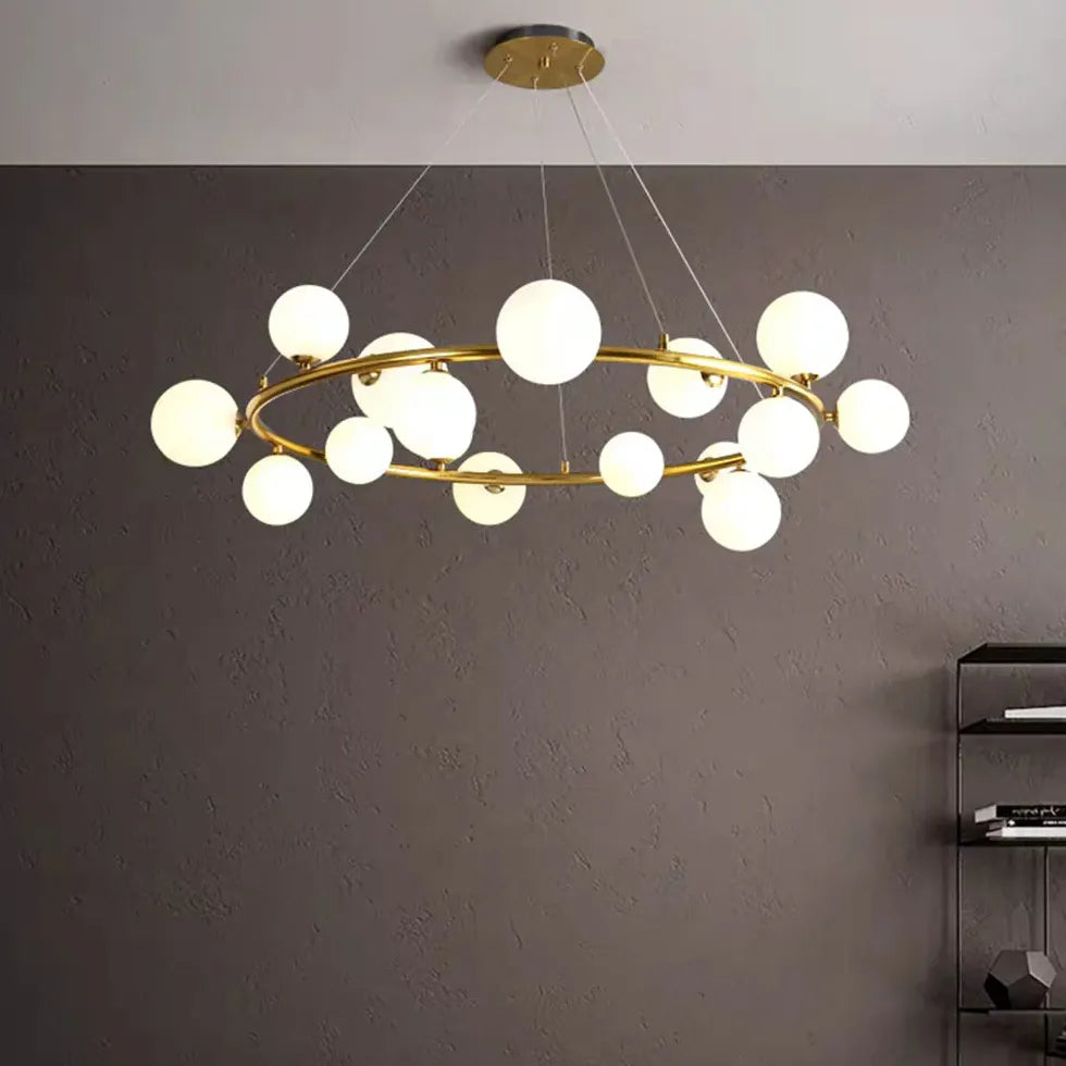 Goldene Pendelleuchte im nordischen modernen Stil - Clowas.de
