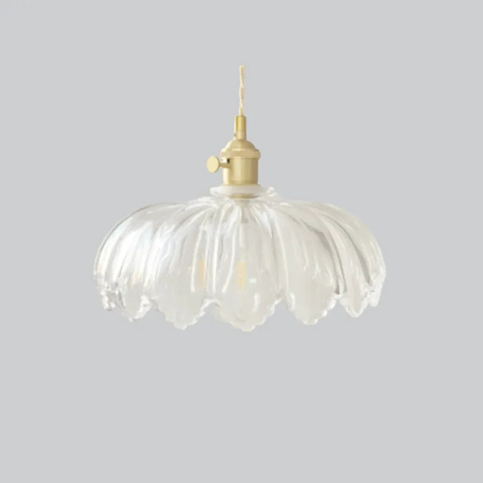 Clear Disc Glass Gold Vintage Pendant Light