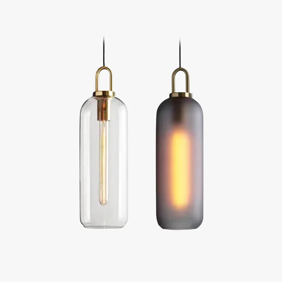 Smoke Grey Frosted Glass Industrial Pendant Light