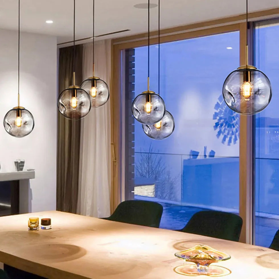 Spherical Bubbles Glass Modern Pendant Light