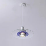 Round Transparent Glass Panel Modern Pendant Light