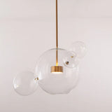 Bubble Clear Glass Gold Pendant Light