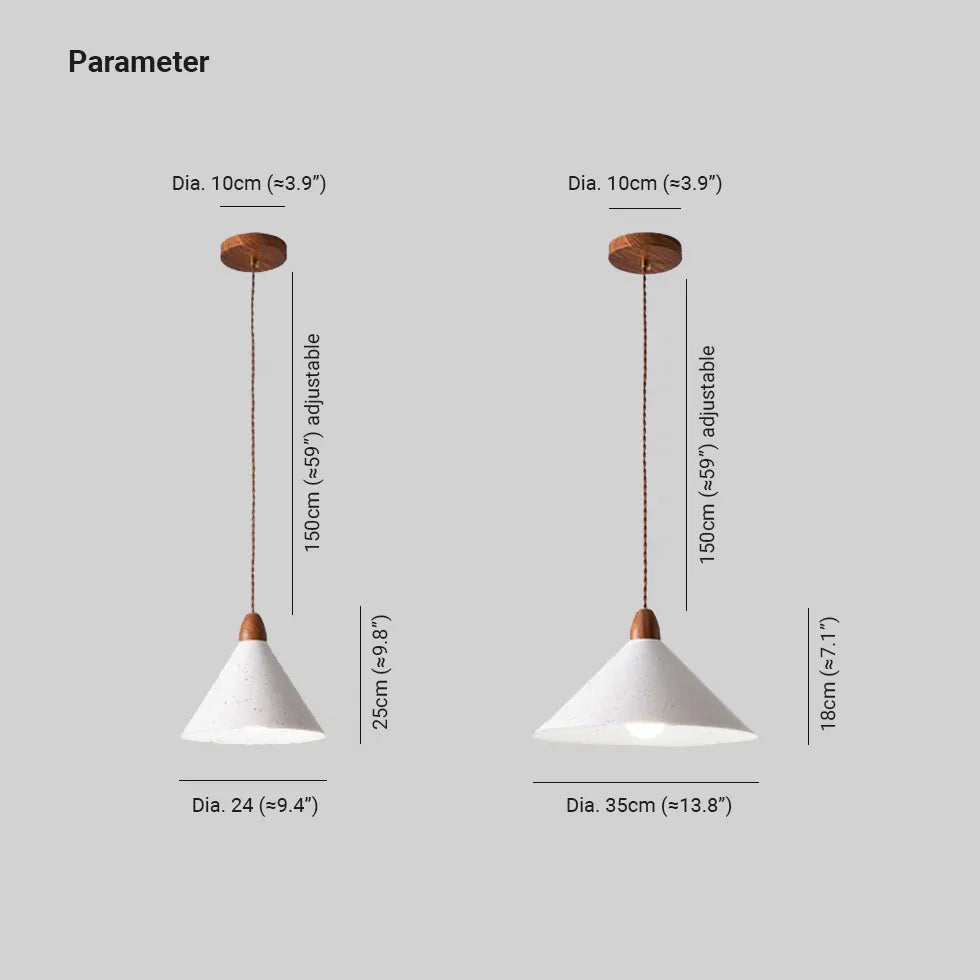 Weiße konische moderne Schlafzimmer -Anhänger Licht