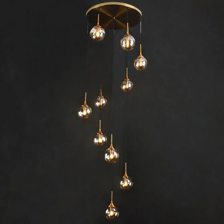 Multi-Sphere Metal Ring Modern Chandelier