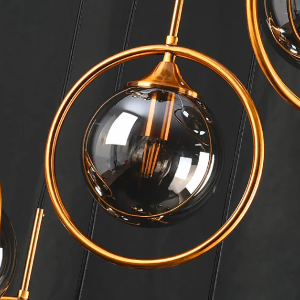 Multi-Sphere Metal Ring Modern Chandelier