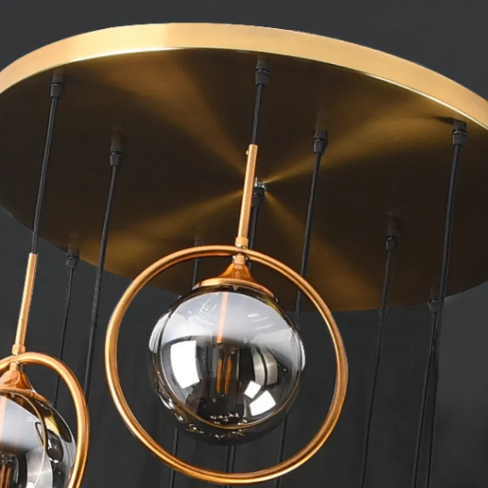 Multi-Sphere Metal Ring Modern Chandelier